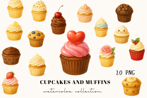 Bringing Sweetness to Life: The Art and Utility of Watercolor Cupcake Clipart