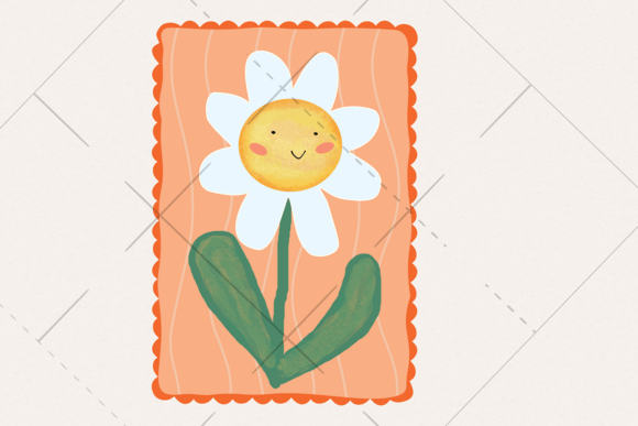Cute Daisy Retro Stamp PNG Guide