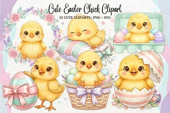 Cute Easter Chick Clipart for Designers