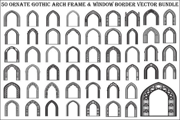 Elevate Your Design Projects with the Gothic Arch Frame SVG Bundle