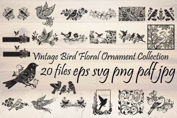 Elevating Creative Projects with the Vintage Bird Floral Ornament Collection