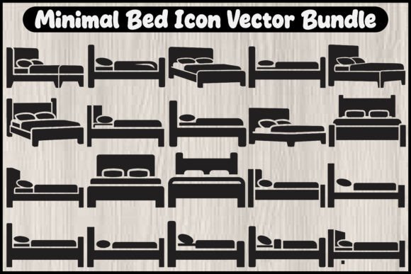 Elevating Digital and Physical Design with the Minimal Bed Icon Vector Bundle