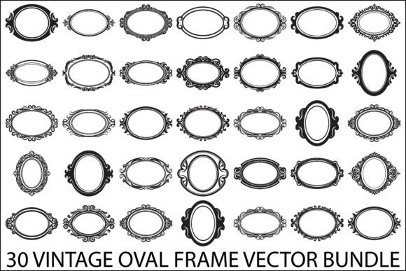 Enhance Your Designs with the Vintage Oval Frame Vector Bundle