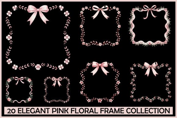 Enhancing Creative Designs with the 20 Elegant Pink Floral Frame SVG Bundle