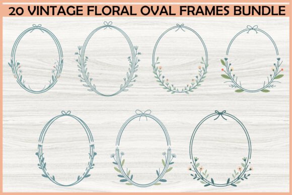 Enhancing Design Projects with a 20 Vintage Floral Oval Frame SVG Bundle