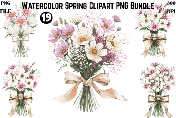 Enhancing Digital Designs with a Watercolor Spring Clipart PNG Bundle