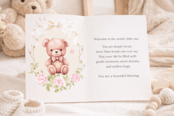Evaluating the Baby Teddy Bear Floral Card Design for Newborn Celebrations