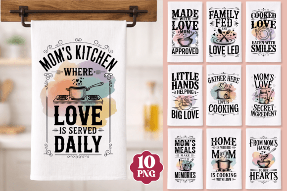 Evaluating the Mom Kitchen Hand Towel Design Bundle for Home Décor and Print-on-Demand Projects