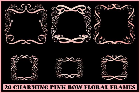 Exploring the 20 Charming Pink Bow Floral Frame Set for Creative Design