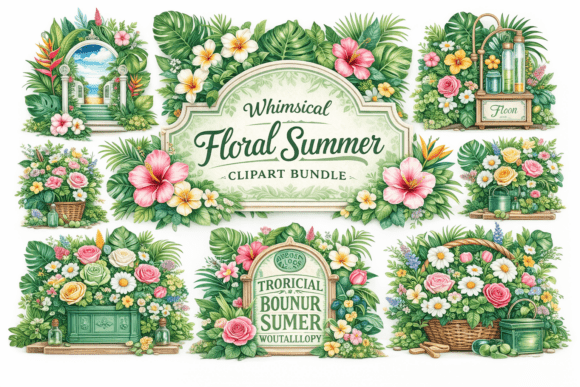 Floral Summer Clipart Bundle Guide