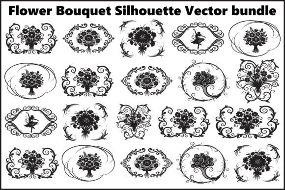 Flower Bouquet Silhouette Vector Bundle: Integrating Elegant Floral Assets into Your Creative Workflow
