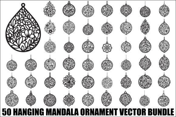 Hanging Mandala Ornament Vector Bundle