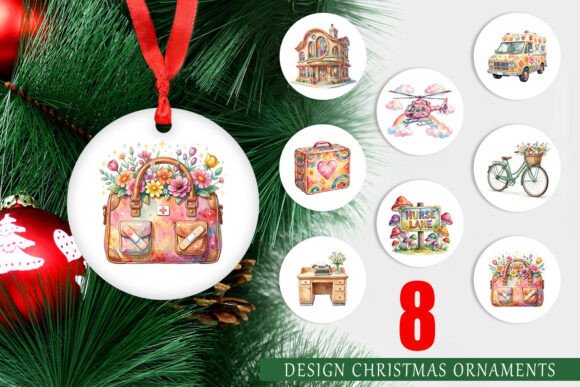 Integrating 70s Retro Medical Watercolor Ornament Designs into Your Creative Workflow