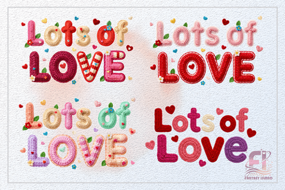 Integrating the Crochet Love Words Clipart Bundle PNG into Your Creative Workflow