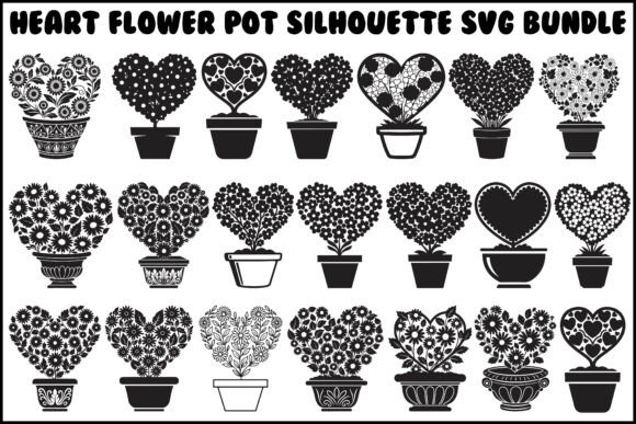Integrating the Heart Flower Pot Silhouette SVG Bundle into Your Creative Workflow