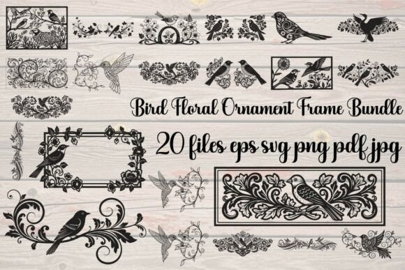 Mastering Nature-Inspired Design with the Bird Floral Ornament Frame Bundle