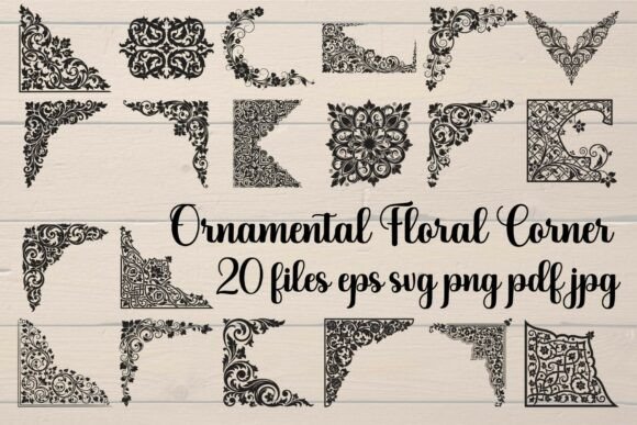 Ornamental Floral Corner Vector Bundle: Elevating Design with Vintage Elegance