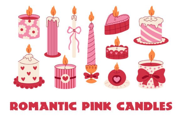 Romantic Pink Candles PNG Clipart: Elevating Digital Design with Coquette Aesthetics