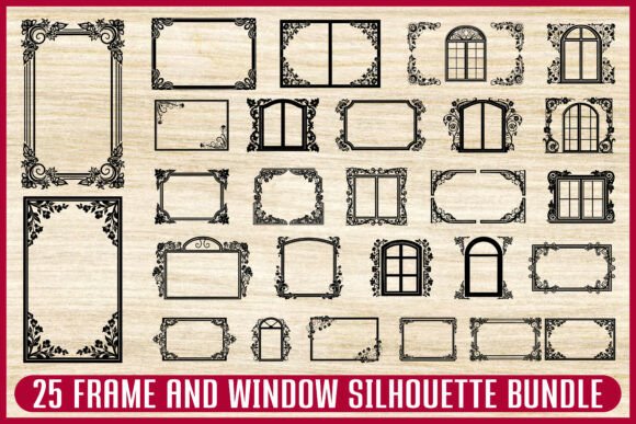 Strategic Design Assets: Leveraging the 25 Vintage Frame and Window SVG Bundle for Brand Distinction