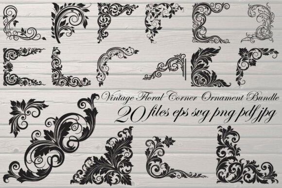 Strategic Design: Elevating Brand Identity with the Vintage Floral Corner Ornament Bundle