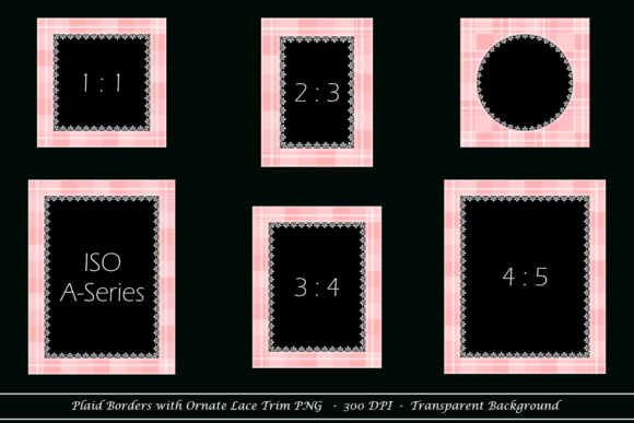 Transforming Digital Designs with Pink Plaid Borders and Ornate Lace Trim