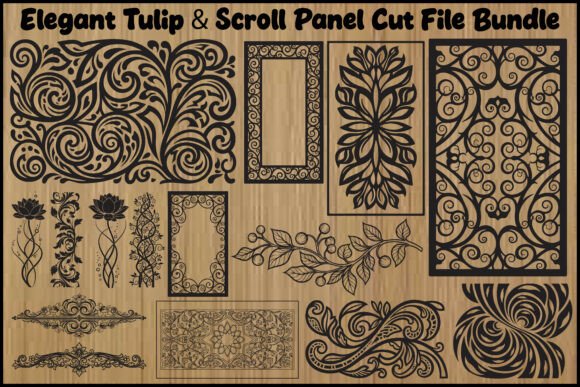 Transforming Spaces with the Elegant Tulip Scroll Panel SVG Bundle