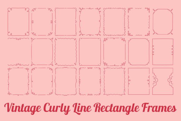 Vintage Curly Line Rectangle Frames