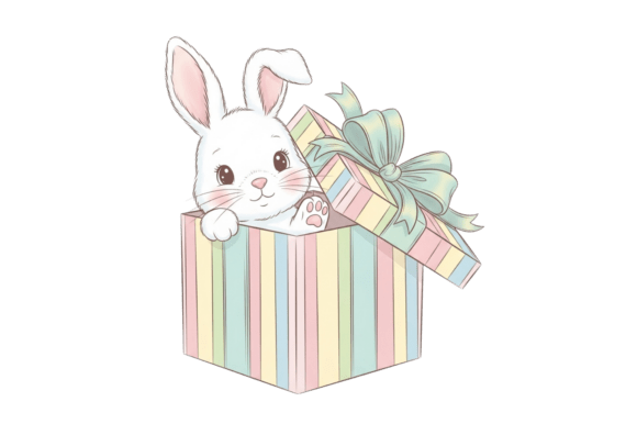 Visual Storytelling with Cute Bunny Peeking out of a Colorful Gif and Mixed Media Assets